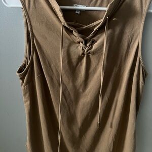Women's Tan Sleeveless Top